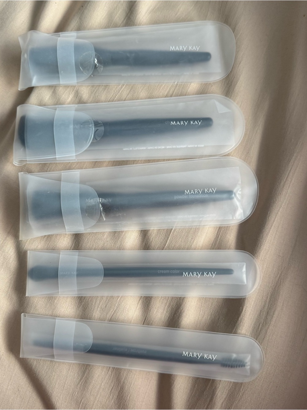 5 pc Mary Kay Makeup Brush Collection Set Powder + Liquid Foundation Cheek Cream